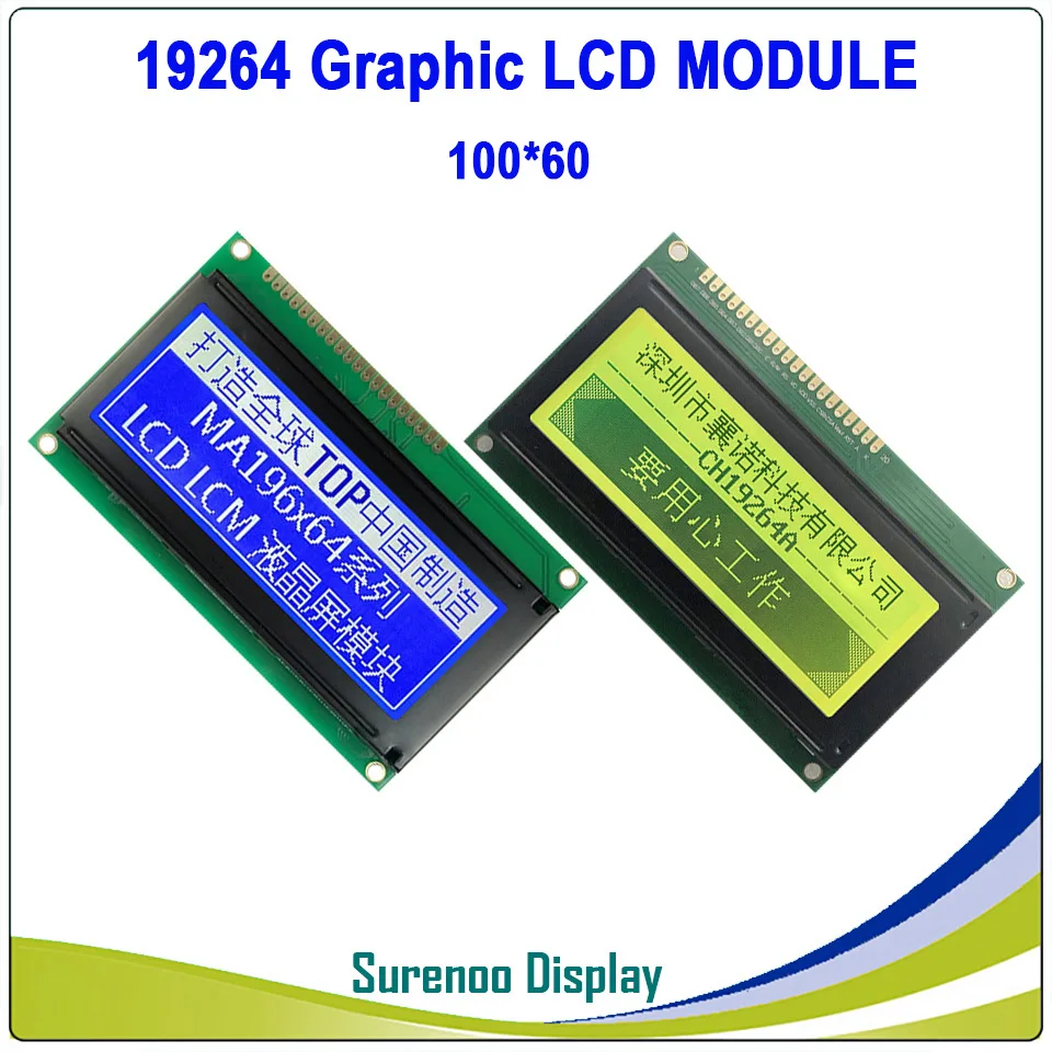19264 192X64 192*64 Grafický LCD Modul Displeja LCM build-in KS0108 Modrá Negatívne LCD s Bielym Podsvietením LED