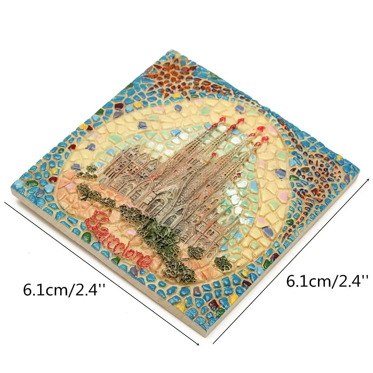 1PC 6,1 cm Španielsko Barcelona, Sagrada Turistické Suveníry 3D Živice Mozaiky Chladnička Magnet
