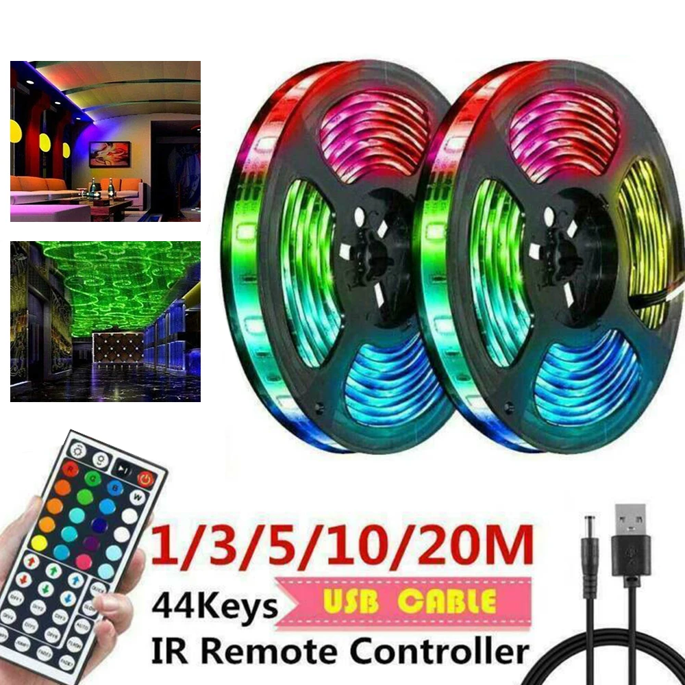 1pcs 1/3/5/10/20M SMD3528 RGB LED Pružný Pás Svetla Stmievateľné 12V LED Páska Biela/Teplá Biela LED Pásky pre Izba TV Party