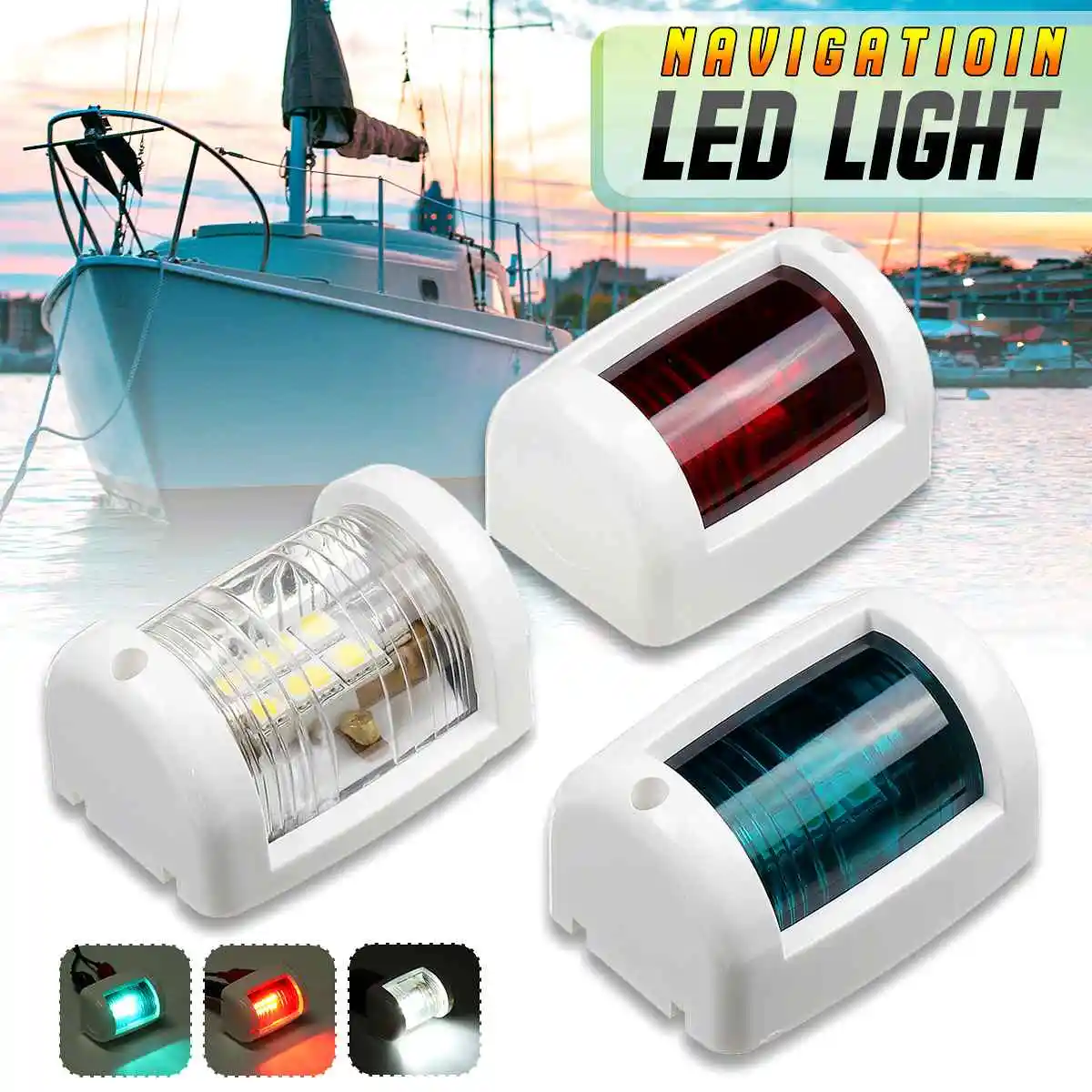 1pcs /1 sada 12V Mini LED Smerové Svetlo Lampy LED signalizačná kontrolka Pre námornú Loď, Jachtu Vrcholové Pravého Port Nový Príchod 2019