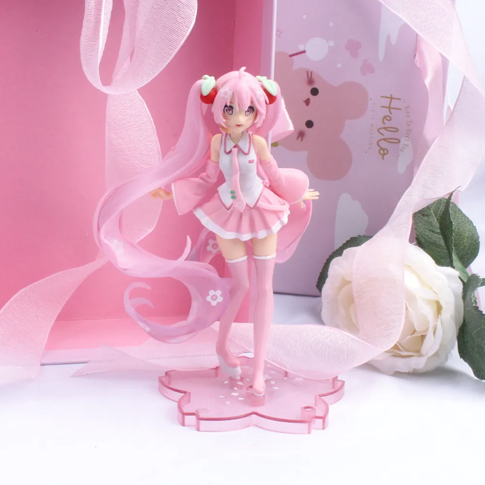 1pcs 14 cm Anime Ružová Sakura Akčné Figúrky, Hračky PVC Obrázok Dievčatá Model Hračky Darček