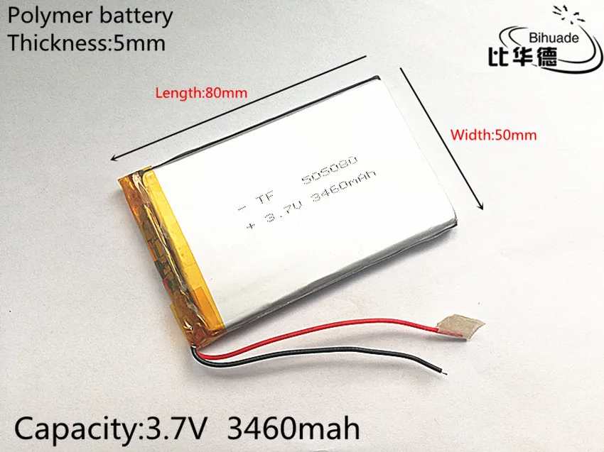 1pcs Polymérová batéria 3460 mah 3.7 V 505080 smart home Li-ion batéria pre dvr mp3, mp4