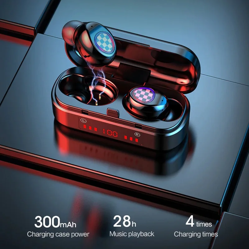 1SET NOVÉ 2020 V7 TWS Bezdrôtové Bluetooth Slúchadlá Bluetooth 5.0 slúchadlá Športové Nepremokavé Headset Herné slúchadlá