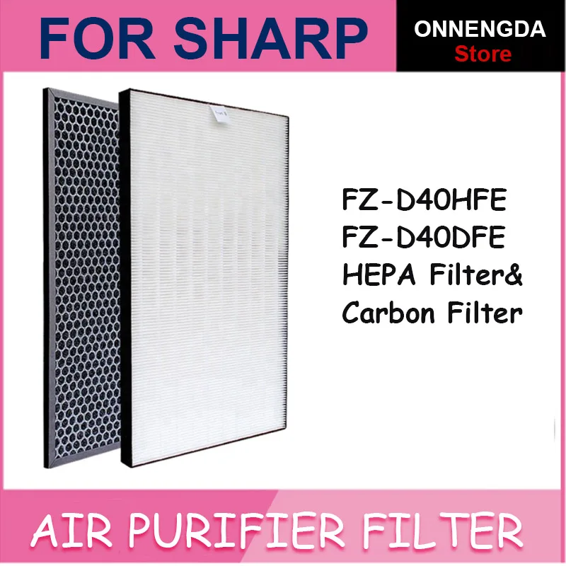 2 ks FZ-D40HFE/FZ-D40DFE HEPA $Uhlíkový filter pre Sharp KC-D50TA-W,KC-G50TA-W,KC-D40TA-W,KC-G40TA-W
