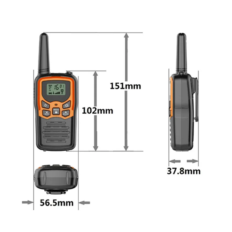 2 KS GoodTalkie T5 Walkie talkie Holding vonkajšie Občianskej Vysoký výkon walkie talkie 22 Shindo 400-470MHz Maximálna vzdialenosť 5 km