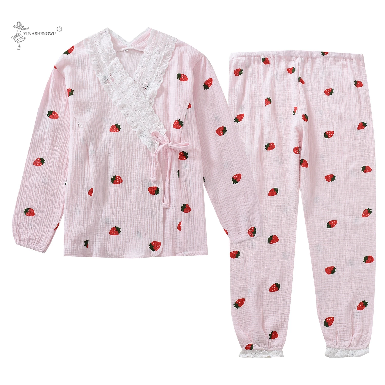 2 KS Japonské Kimono Yukata Pôrodu Dvakrát LayerMaternity Pyžamo Ošetrovateľskej Nosiť Pyžamo Domácej Ošetrovateľskej Oblečenie