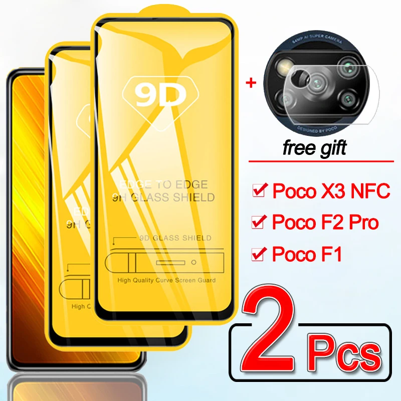 2 Ks, Sklo Film pre Poco X3 NFC Screen Protector Pocophone F1 Mi Poco F2 Pro Tvrdeného Skla Xiao Poco X3 Ochranné Sklo