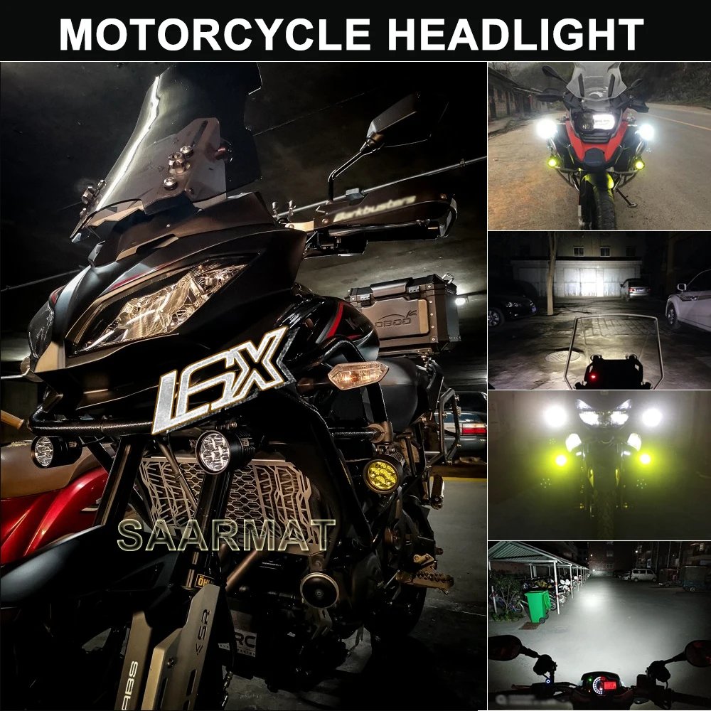 2 ks Univerzálny L6X LED DIY Motocykel svetlometu Žiarovka Motorke Vodotesný, Hmla Mieste 8000LM Moto Pozornosti na Suzuki /Honda 12V