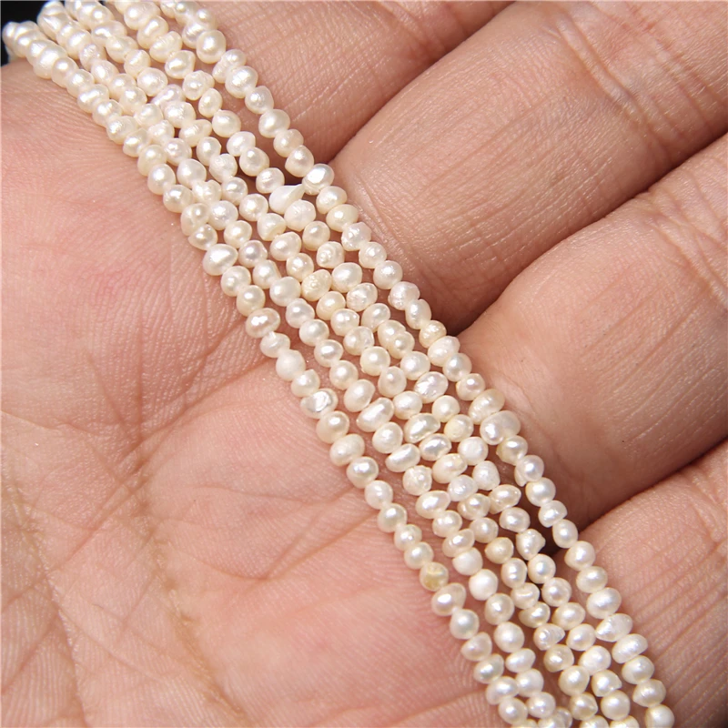 2 mm Prírodné Sladkovodné Perly, Korálky, Biele Malé Pearl Kolo Punč Pearl Guľôčok Pre Šperky, Takže DIY Náramok, Náhrdelník 14