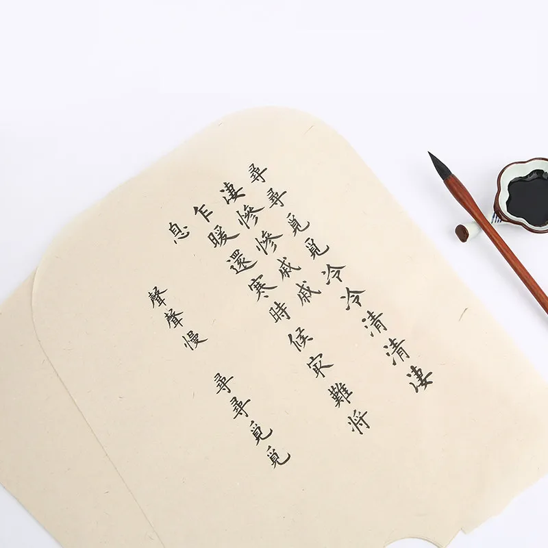 20 Listov vejárovité Kolo-Tvar Pupi Kožené Xuan Papier Malé Pravidelné písmo Praxi Národnej Výstave Pol-Zrelé ryžový Papier