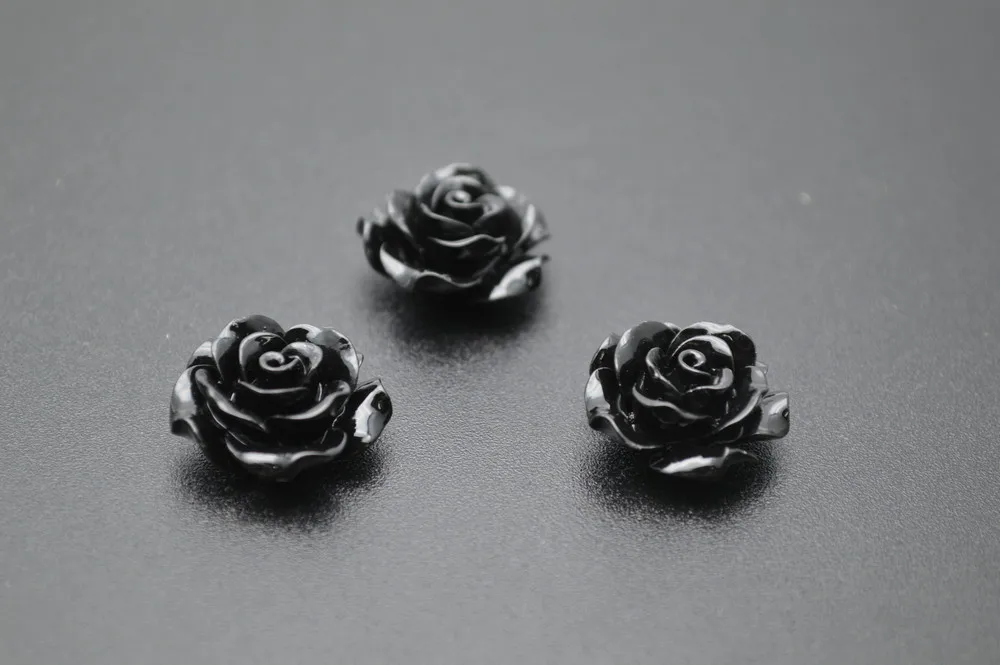 20 mm Farba Čierna Živica Plastové Kvet Voľné Korálky fit Módne šperky čo 300pc za veľa