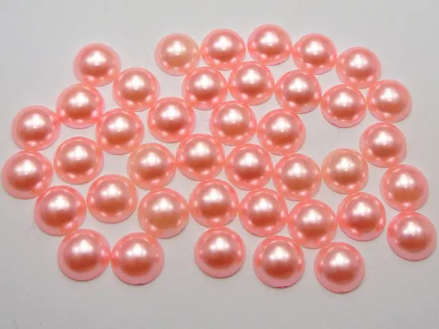 200 Zmiešané Farby Pol Pearl Perličiek 10 mm Ploché Späť Kolo Drahokamy Zápisník Plavidlá