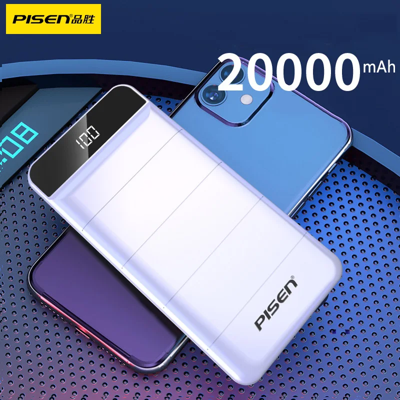 20000mAh/10000mAh PISEN Power Bank Dual USB Powerbank Externých Batérii S LED Displejom Rýchlo Prenosné Nabíjačky Pre iPhone/Xiao