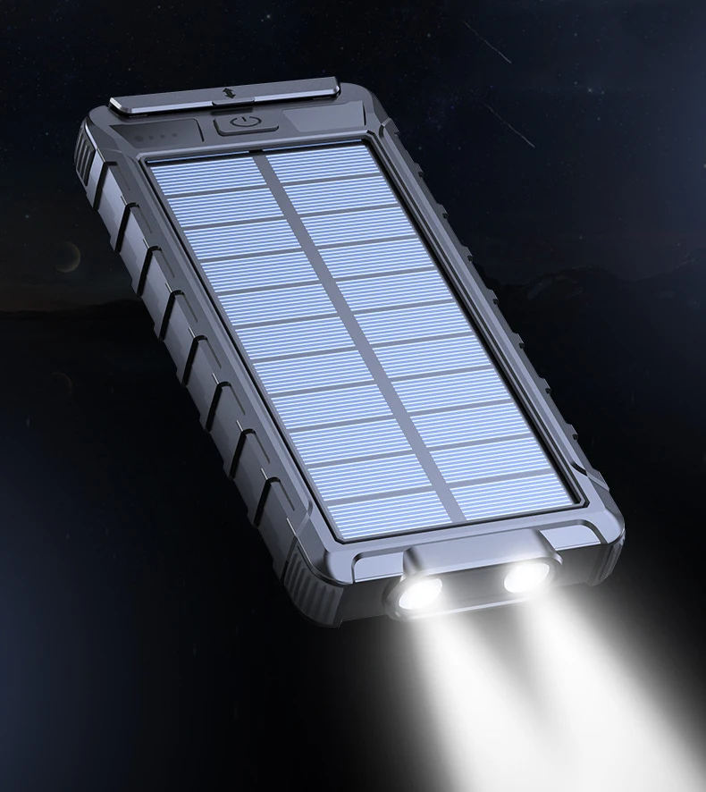20000mAh Solárnej Energie Banka Pre iPhone 11 Samsung Xiao Powerbank Nepremokavé Vonkajšie Solárne Batérie Poverbank s LED Svetlom