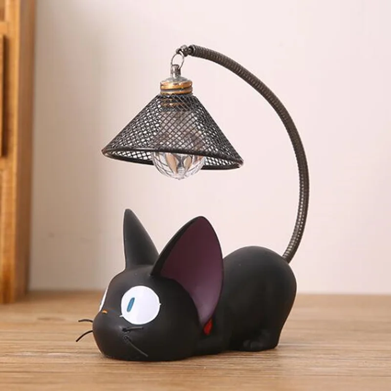 2018 Anime Studio Ghibli Hayao Miyazaki JiJi Cat Hračka Nočné Svetlo Pre Dieťa Led lampa Domáce Dekorácie Živice Deti Cartoon Izba Lampa