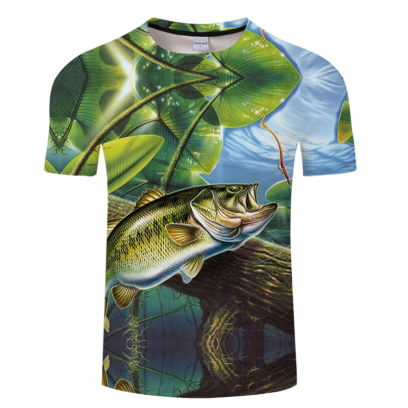 2018 nový štýl bežné Digitálne ryby 3D Print t shirt Muži Ženy Letné tričko Krátky Rukáv O-krku Topy&Tees Ázijské veľkosť T-shirt