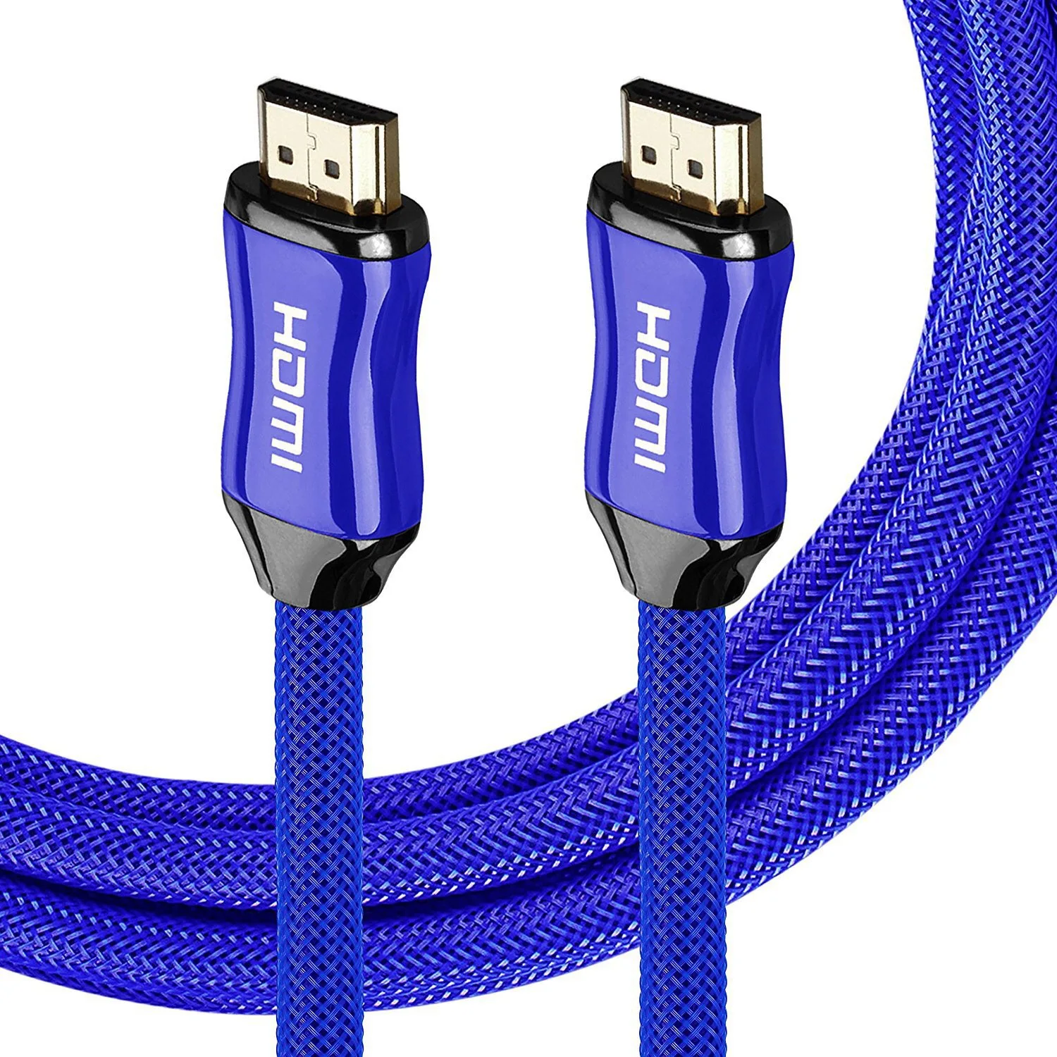 2019 1080P Micro HDMI na HDMI Pozlátené HDMI konektor pre HDTV Projektor Mobilný telefón Ploché Fotoaparát 1m 1,5 m 1,8 m 3 m farba modrá