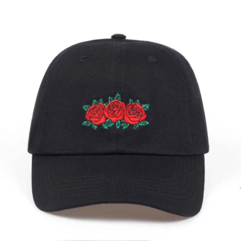 2019 nové Bavlna Rose výšivky klobúk čiernu čiapku Prázdne snapback hip hop otec spp klobúky muži ženy Clonu klobúk kosti garros