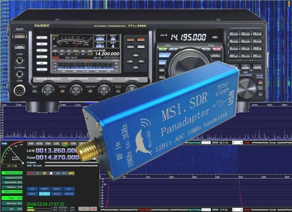 2019 Nové MSI.SDR 10kHz na 2GHz Panadapter SDR prijímač LF , HF a VHF UHF Kompatibilné SDRPlay RSP1
