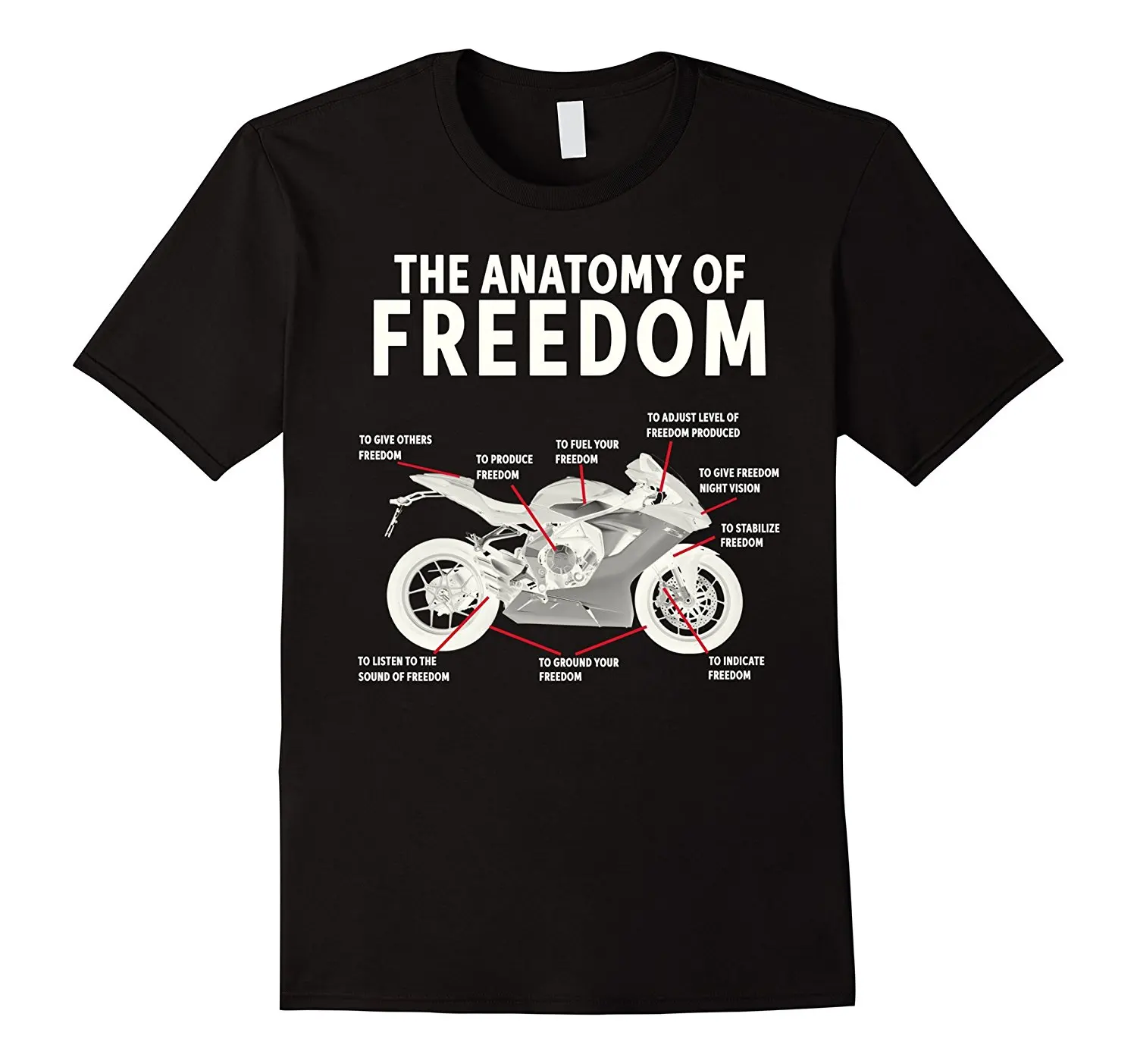 2019 Nový Krátky Rukáv Bežné Anatómie Slobody Motocykel T-Shirt Muž T Shirt Dobrej Kvality