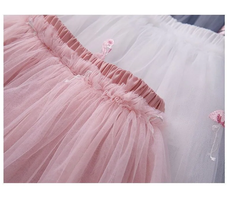 2020 Baby Dievčatá Mini sukne lete Flamingo výšivky deti oblečenie tutu sukne princezná Faldas de chica módne Jupes fille
