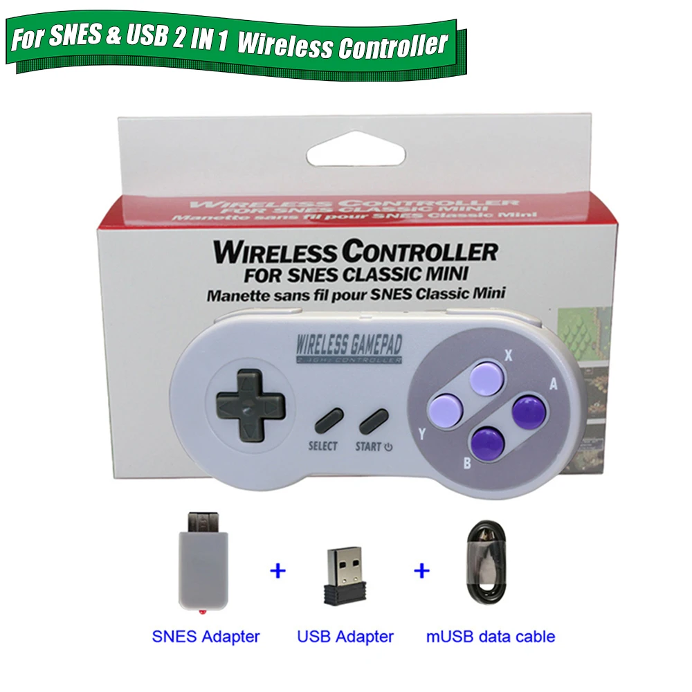 2020 Bezdrôtový Gamepads 2.4 GHZ Joypad Ovládač ovládač pre Super Nintendo SNES Klasické MINI Konzoly, Diaľkové Príslušenstvo