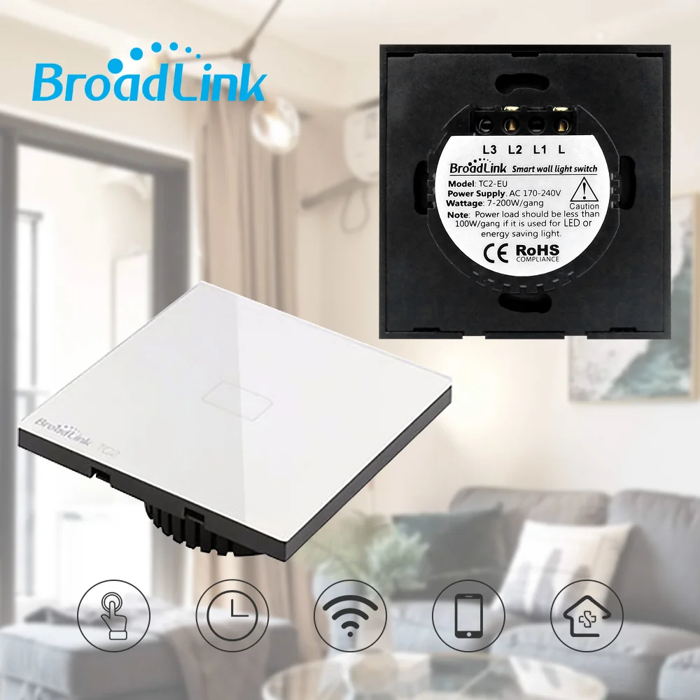 2020 Broadlink TC2 1/2/3 Gang Normy EÚ Light Switch Moderný Dizajn, Biela Dotykový Panel Wifi Smart Ovládanie Prostredníctvom RM Pro RM4 Pro