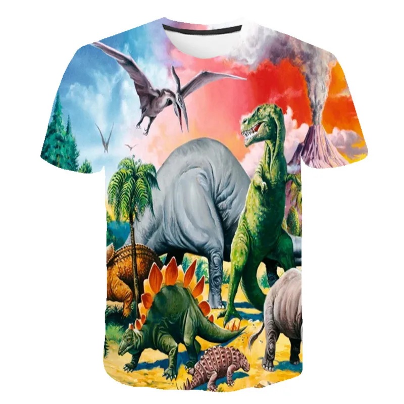 2020 chlapci a deti T-shirt, chlapci vytlačené dinosaura T-shirt, dievčatá a chlapci cartoon oblečenie, tričko, detské oblečenie
