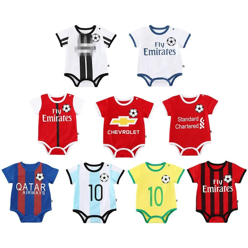 2020 Dieťa Remienky Deti, Letné Športy, Futbal, Baby Boy Dievčatá Krátky Rukáv Šaty Dieťa Športové Oblečenie Kombinézach