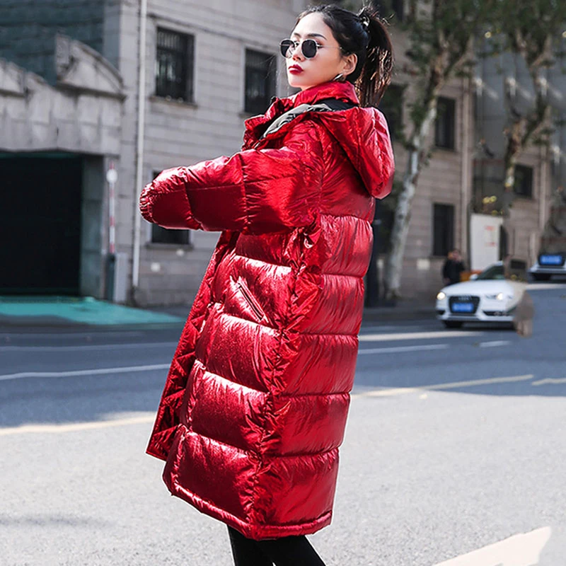2020 high street dámske Zimné Dole bavlna Bundy dlho parkas pre ženy teplé kapucňou červené svetlé Ženské Módne Oblečenie Príliv 101