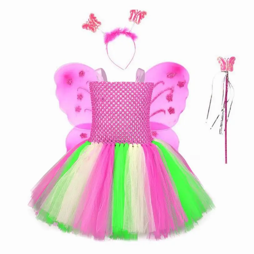 2020 Infantil Skutočné Dievčatá Tutu Šaty Dieťa Načechraný Tylu S Motýlie Halloween Deti Strany Cosplay Kostým Dresses2-10Y