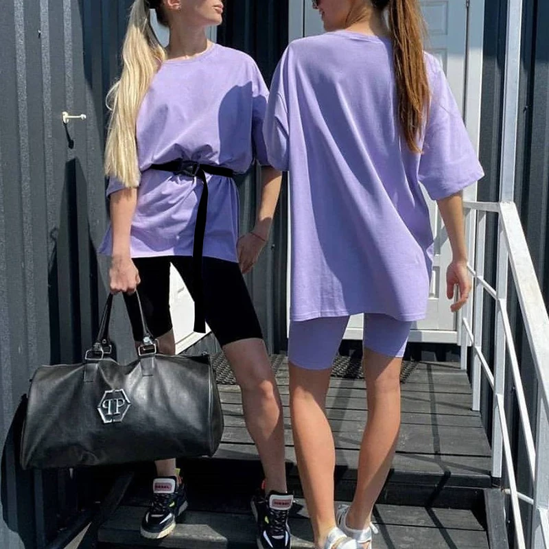 2020 jar a v lete nové dámske dvojdielne oblek s pásom farbou domov voľné športové módne bežné oblek