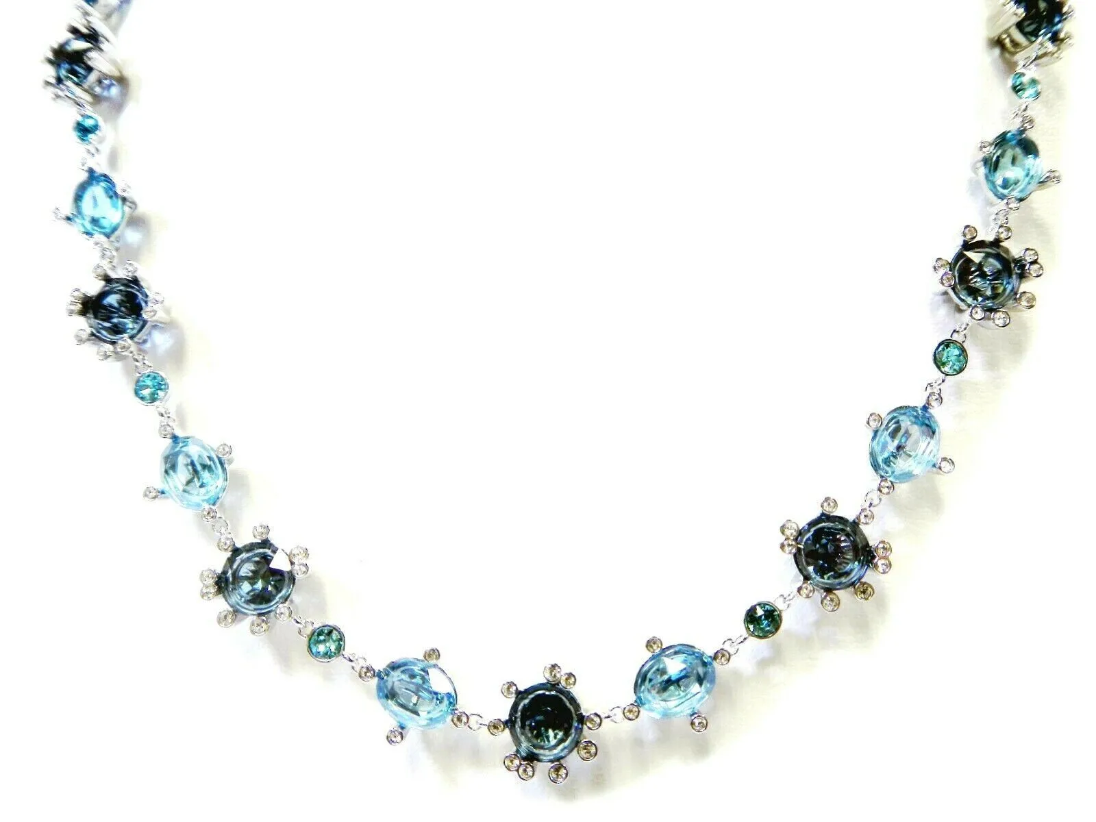 2020 kvalitných SWA kúzlo módne tón blue geometrické crystal kvety fantasy očarujúce žena náhrdelník ženy clavicle reťazca