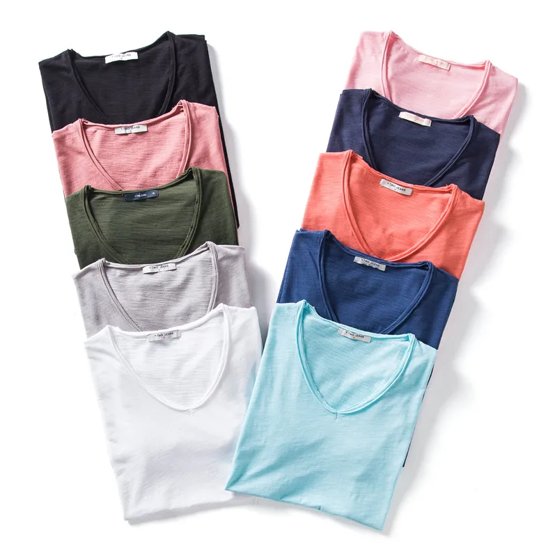 2020 Leto 5 KS Bavlna Soild T Shirt Mužov tvaru Krátky Rukáv Bežné Mens T-Shirts vláčnosť Kvalitné Mužskej Topy Tees
