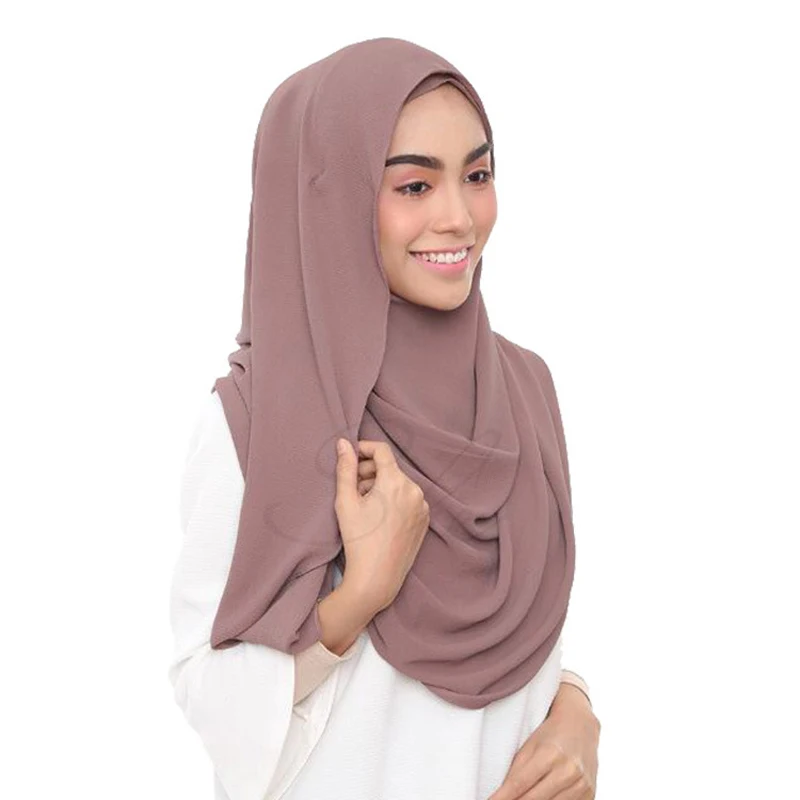 2020 Moslimských Dvojité Slučky šifón hidžáb šatku femme musulman zábal hlavy šatky islamskej šatky malajzia hidžáb žena foulard