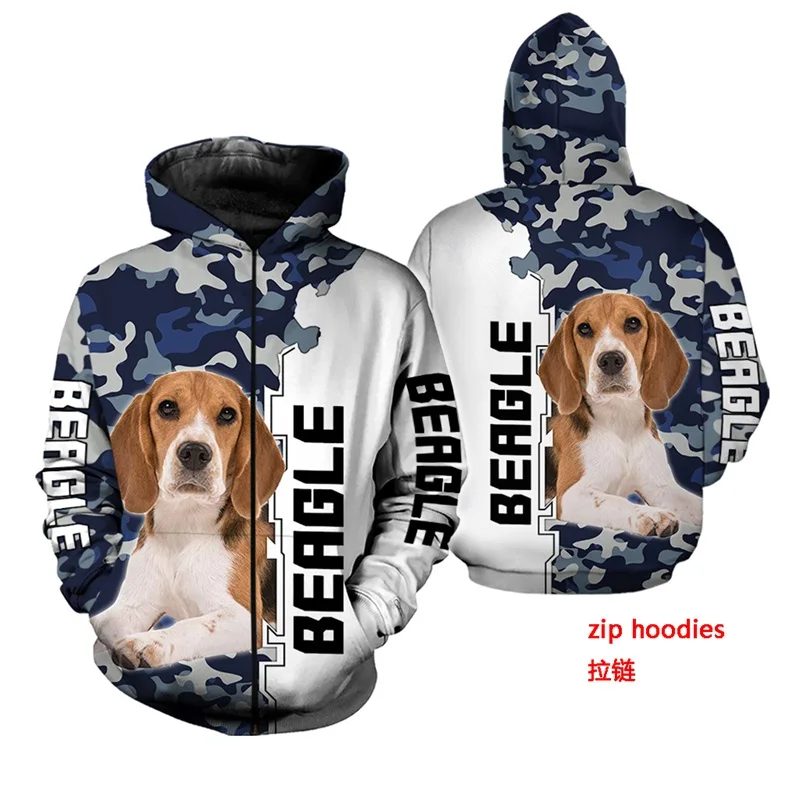 2020 new horúce predaj Muži ženy beagle psa limited edition 3d zips mikiny s dlhým rukávom, Mikiny bunda green tepláková súprava