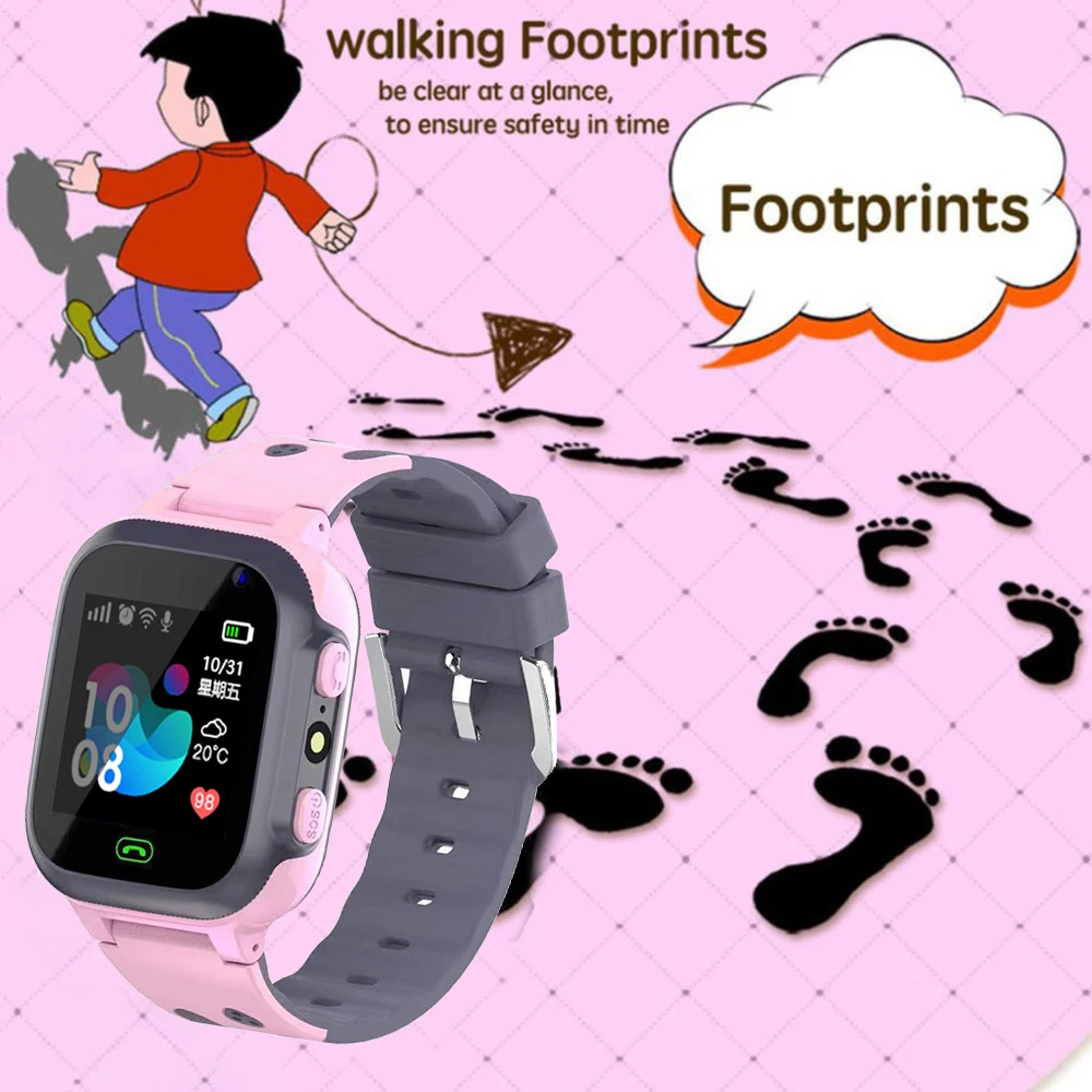 2020 Nové Deti Smart hodinky pre Deti SmartWatch Detské Hodinky SOS Volanie Miesto Finder Locator Tracker Anti Stratil Monitor + Box