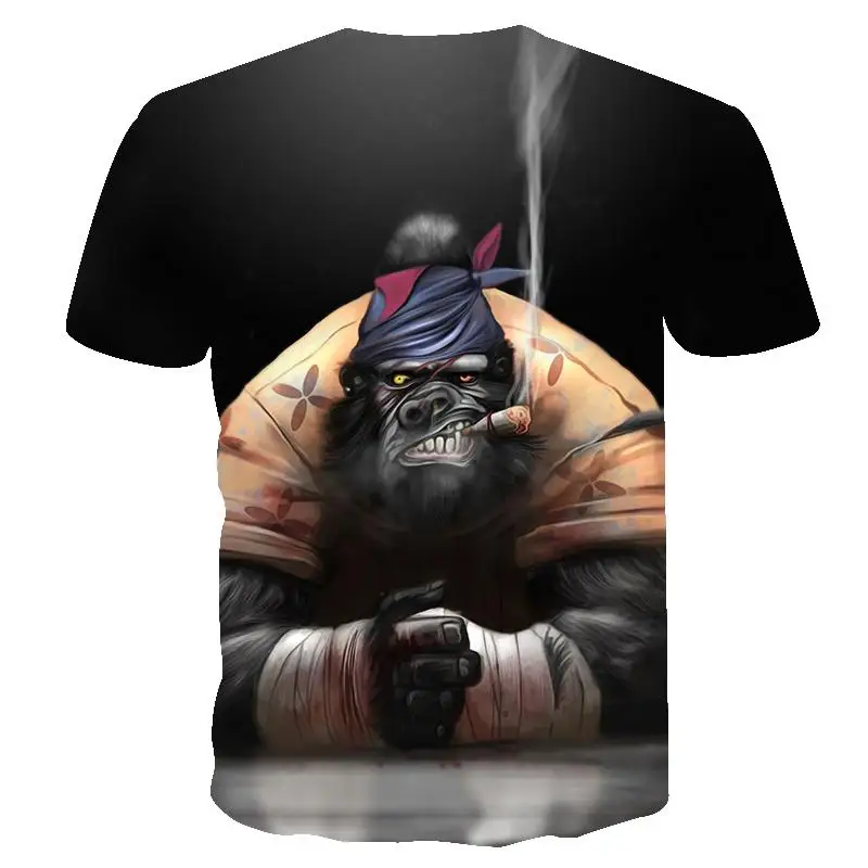 2020 nové mužov t shirt Mužov Zvierat t shirt Orangutan 3D Tlač tričko Mužov Vtipné tričká topy Krátky Rukáv O-krku 3D Tlač Lete