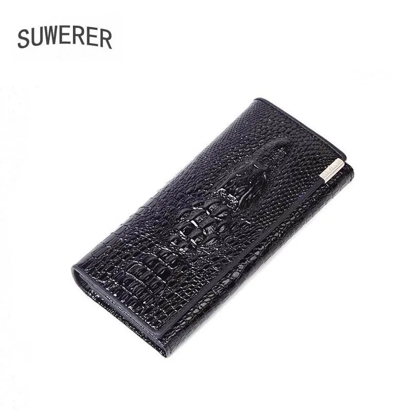 2020 Nové Originálne Kožené ženy peňaženky módne skutočné cowhide Krokodíla vzor ženy taška slávnej značky kožené peňaženky black peňaženka