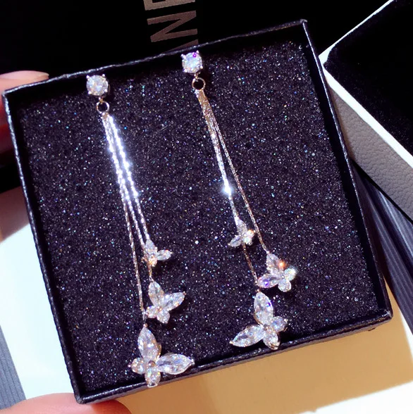 2020 Nový Crystal Motýľ dámske Náušnice Svadobné Party Luxusné Šperky Darček Príslušenstvo