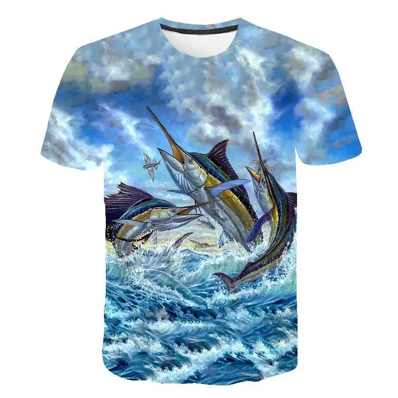 2020 nový muž T-shirt malé ryby 3D tlač muž T-shirt rybolov 3D muž T-shirt lete 3D muž T-shirt malé ryby