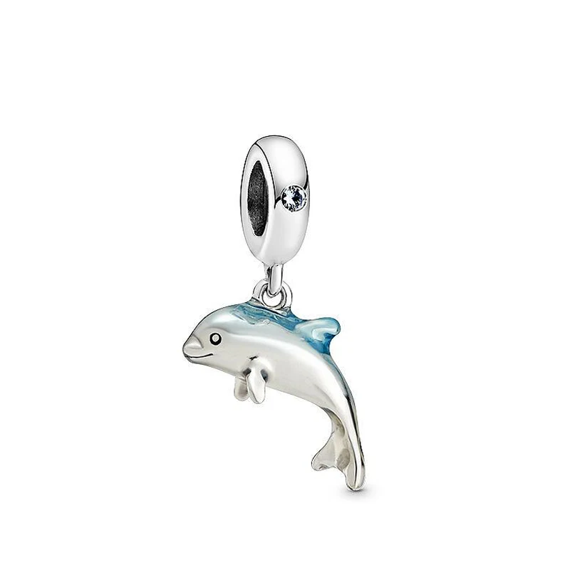 2020 Nový, Originálny 925 Sterling Silver Korálky Lete Tichom Dolphin Visieť Kúzlo Fit Pandora Náramok Náramok DIY Ženy Šperky