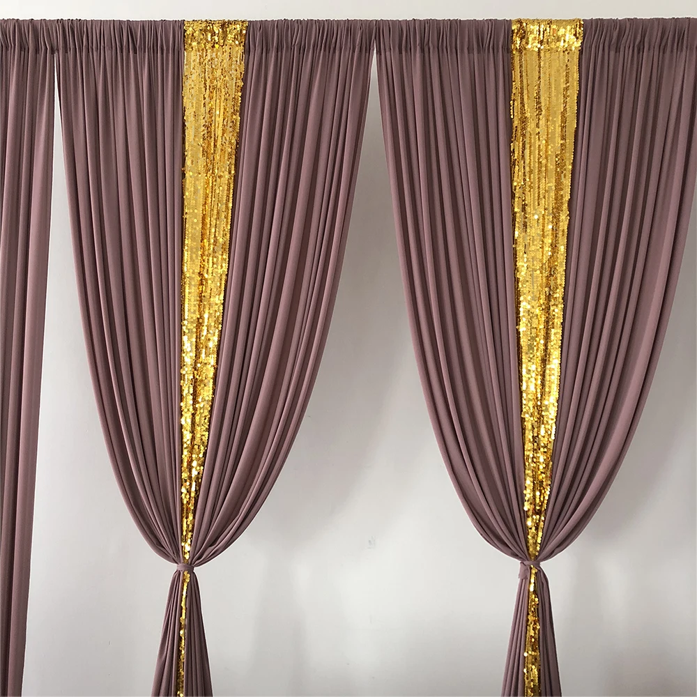 2020 Nový Príchod 3m Hx 3mW Dusty Rose Gold Sequin Prikryť Svadobné Pozadie