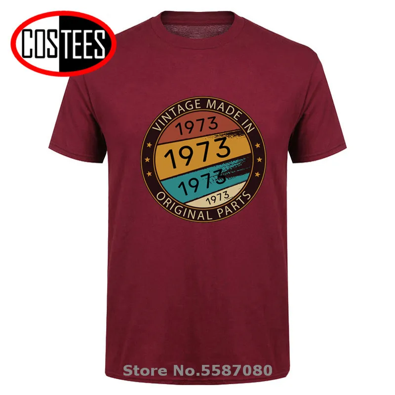 2020 Nový Vintage Vyrobené v roku 1973 Originálne Diely, T košele mužov Retro Narodil sa v roku 1973 T-shirts otec narodeniny Vianočný darček Tee tričko