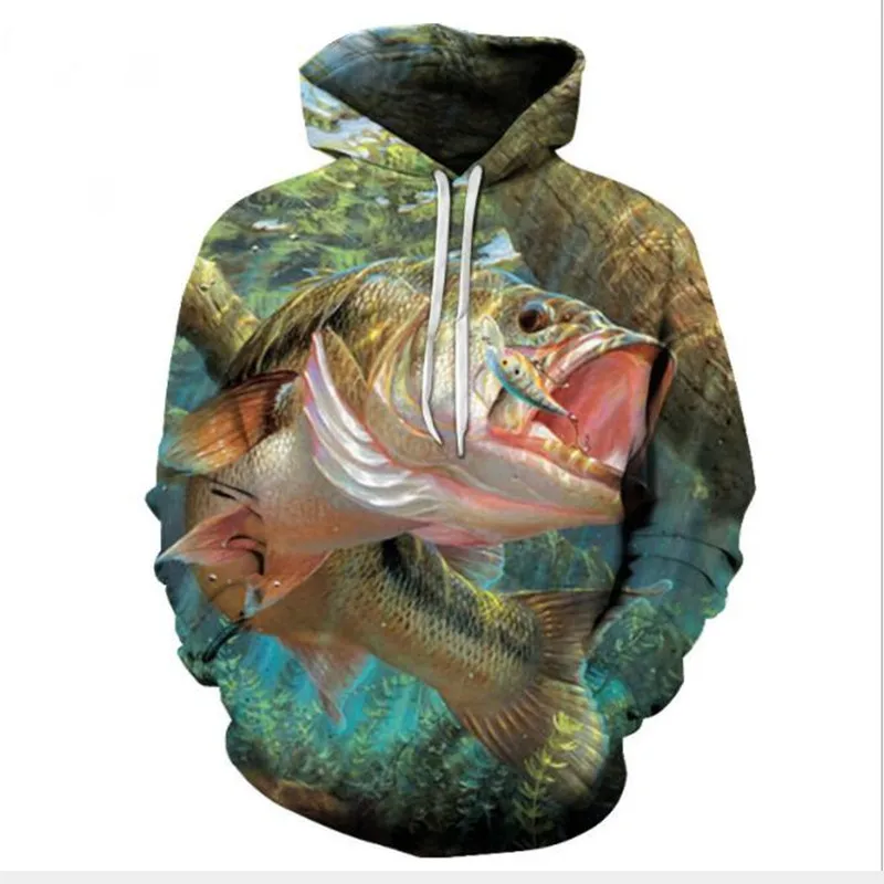 2020 Nový Štýl 3D Grafické značky Rybárske Hoodies Jeseň Zimné Outdoorové športové pánske dámske Rybárske oblečenie plus veľkosti 6XL - S