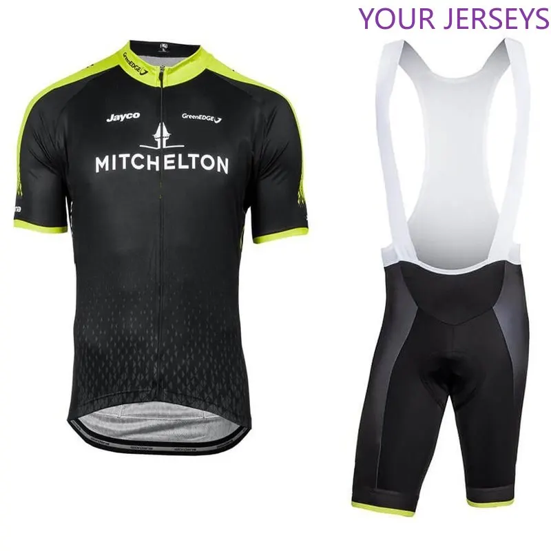 2020 Pro Team Black Mitchelton Cyklistika Dres Nastaviť Bicykel Maillot MTB Preteky Ropa Ciclismo Krátkym Rukávom Letné Cyklistické Oblečenie GÉL