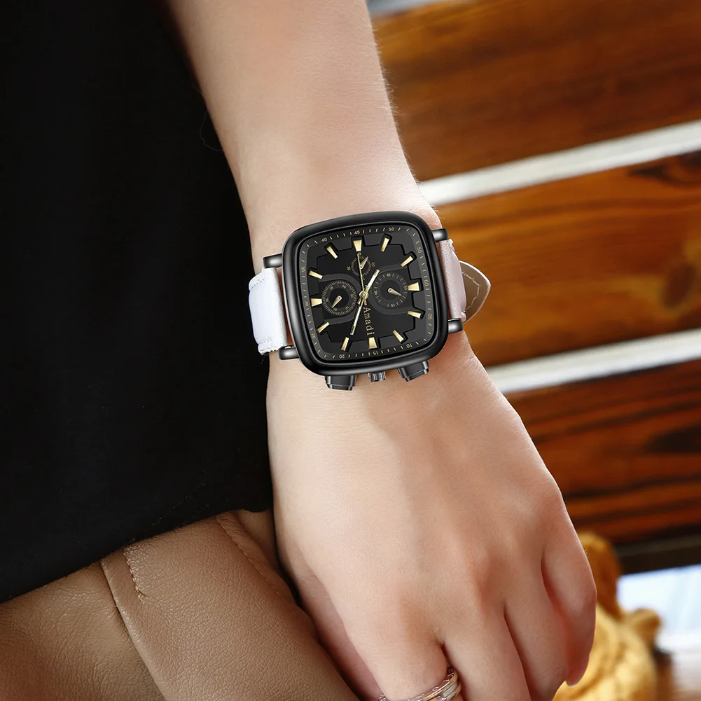 2020 pánske quartz športové hodinky námestie ležérne módne luxusné high-end značky kožené hodinky business chlapec hodinky