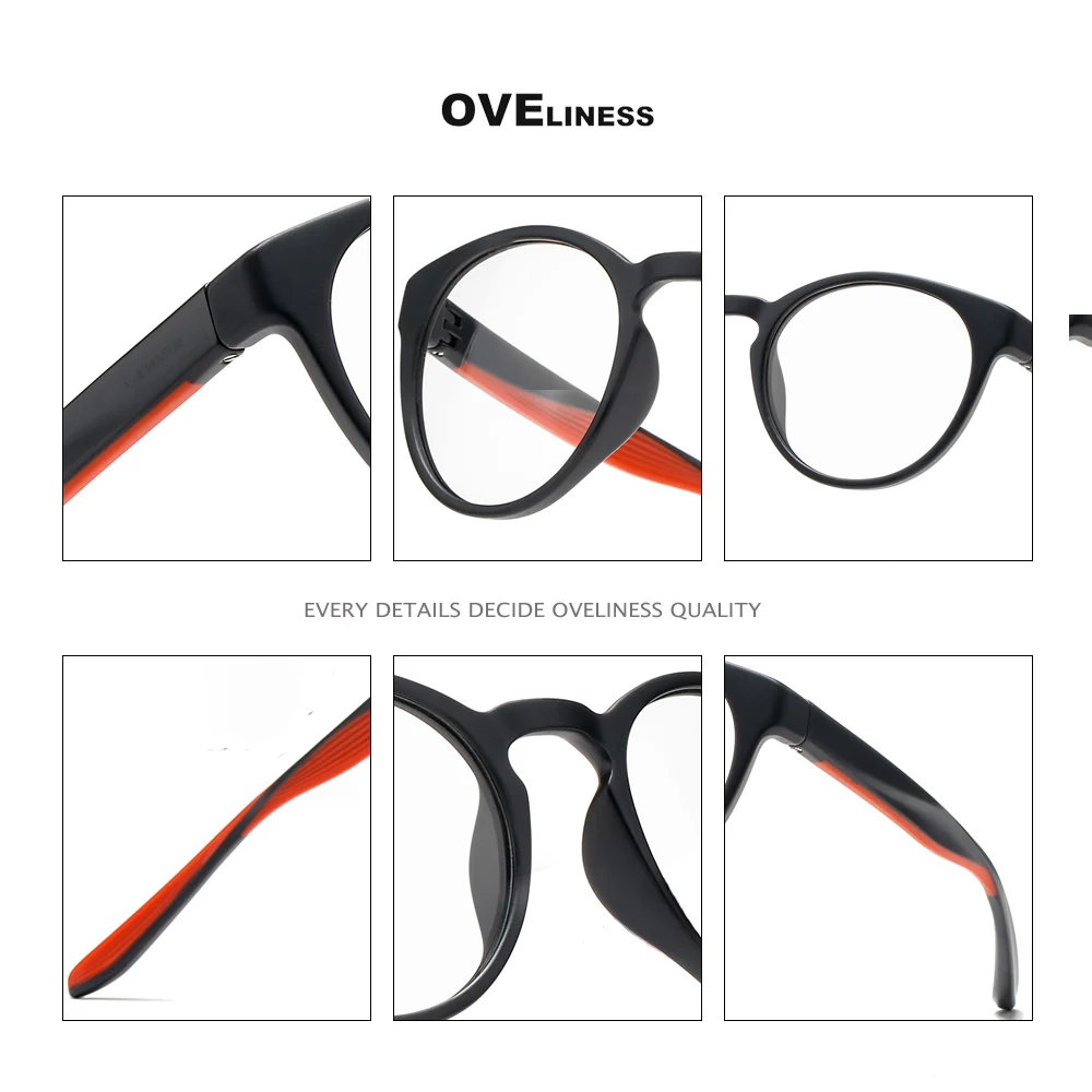 2020 Retro pánske okuliare Okrúhle okuliare rám mužov Optické Krátkozrakosť Predpis Jasné okuliare Muž plný TR90 okuliarov, rámov