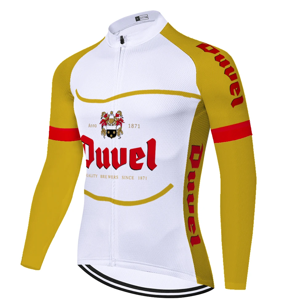 2020 tím duvel pivo Cyklistika Dres leto jar č Fleece Bicykli jazda na bicykli s dlhým rukávom Moutain Bike jersey ropa ciclista hombre