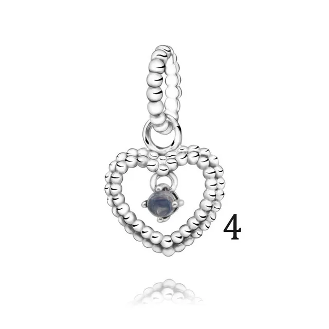 2020 Valentine je Nové 925 Sterling Silver Korálky Kryštály Birthstone Srdce Kúzlo fit Pôvodné Pandora Náramky Ženy DIY Šperky